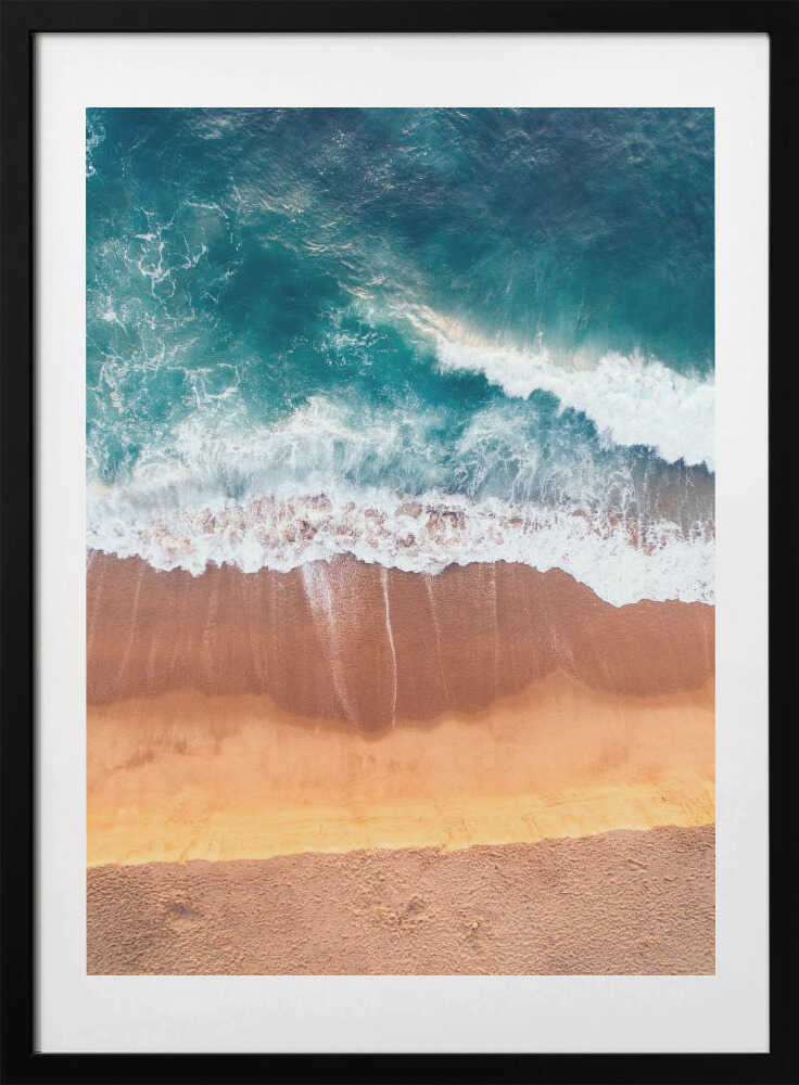 Aerial Beach Waves, arte de Javier Pardina con marco