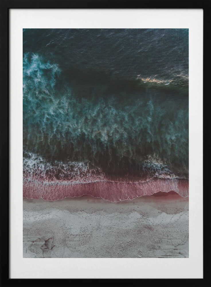 Pink Beach Ocean View, arte de Javier Pardina con marco