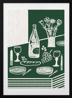 Rustic Dinner Table, arte de Gulcihan Ozguc con marco
