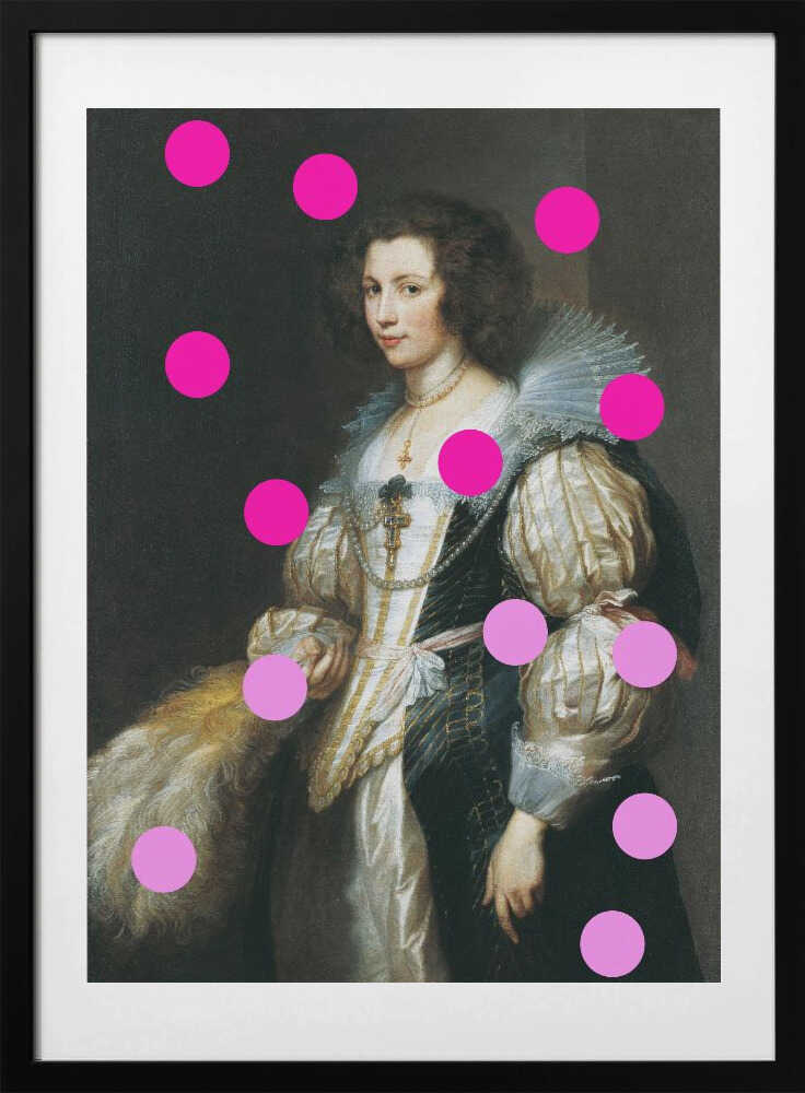 Elegant Lady with Pink Dots, arte de Talitha McQueen con marco