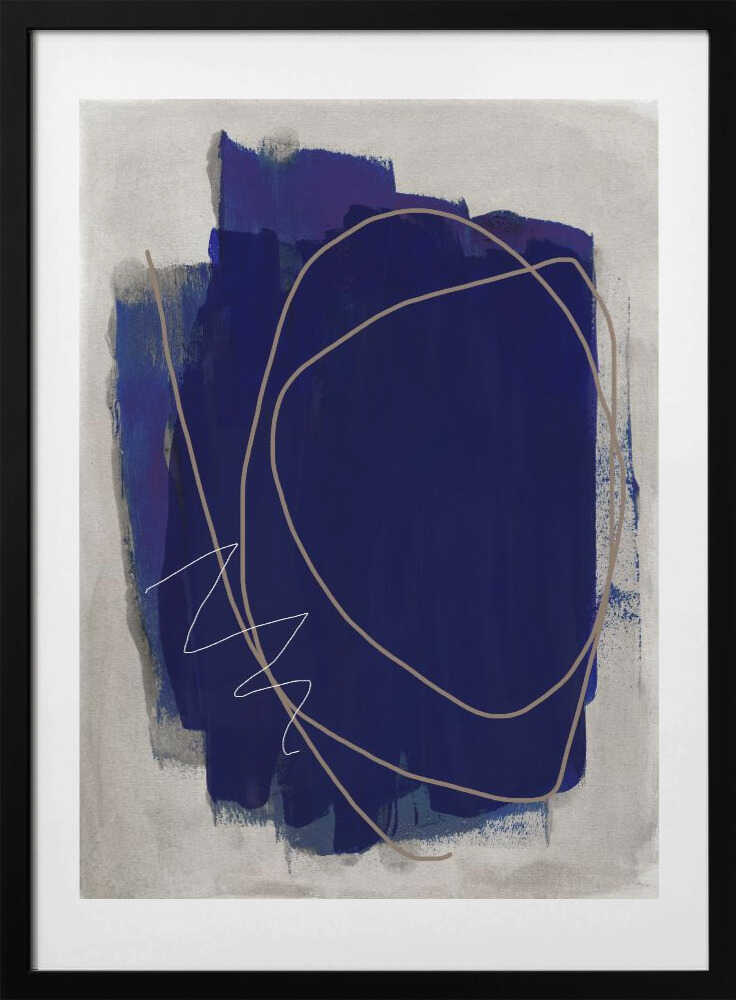 Blue Strokes 5, arte de Mareike Böhmer con marco