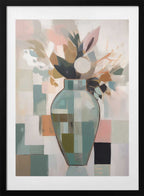 Geometric Floral Vase, arte de Andreas Magnusson con marco