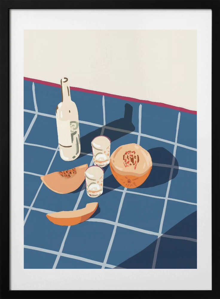 Fresh Summer Picnic, arte de Uma Gokhale con marco