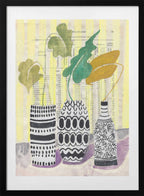 Eclectic Patterned Vases, arte de Annick con marco