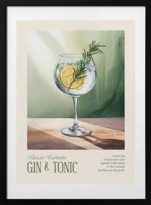 Classic Gin Tonic, arte de Andreas Magnusson con marco