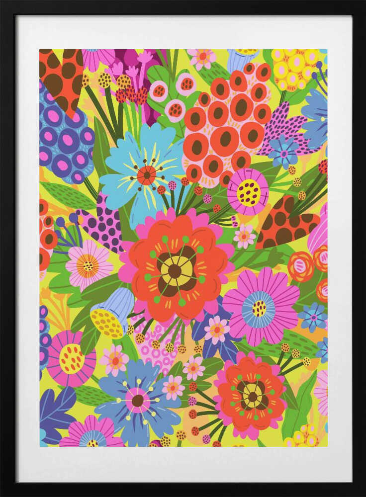 Vibrant Blossoms, arte de Marusha Belle con marco