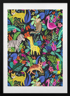 Colorful Jungle Animals, arte de Marusha Belle con marco