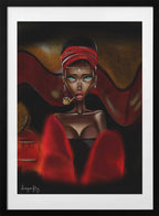 Red Turban Smoker, arte de dragonfly con marco