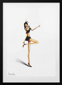 Graceful Fashion Pose, arte de dragonfly con marco