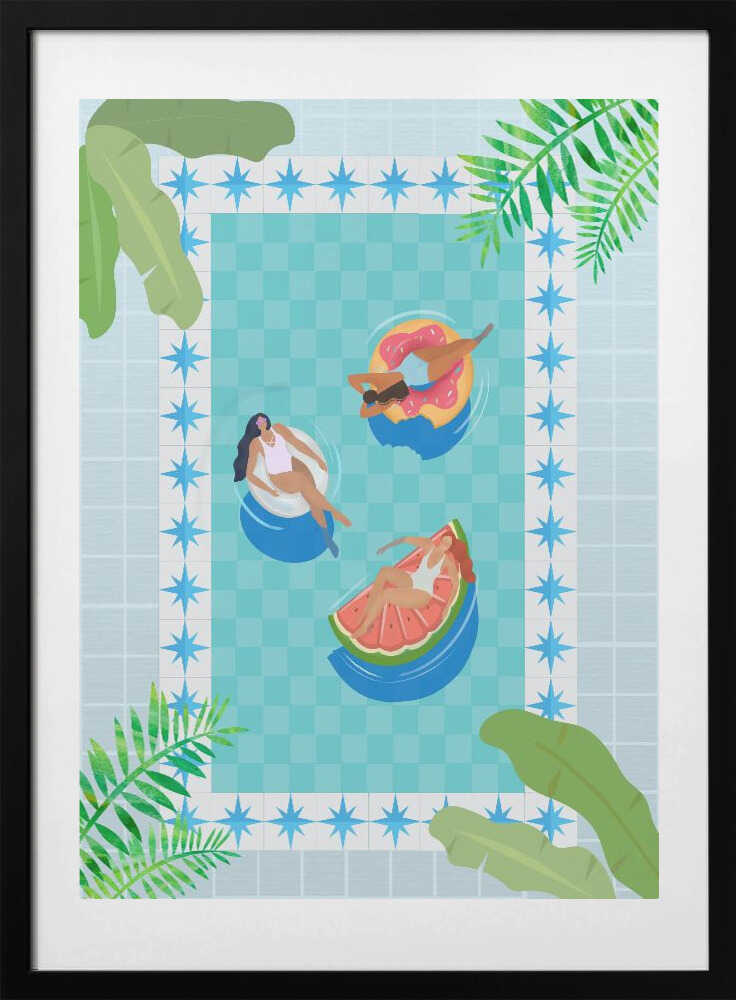 Pool Party, arte de Petra Lizde con marco