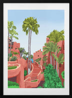 Terracotta Resort Palms, arte de Uma Gokhale con marco