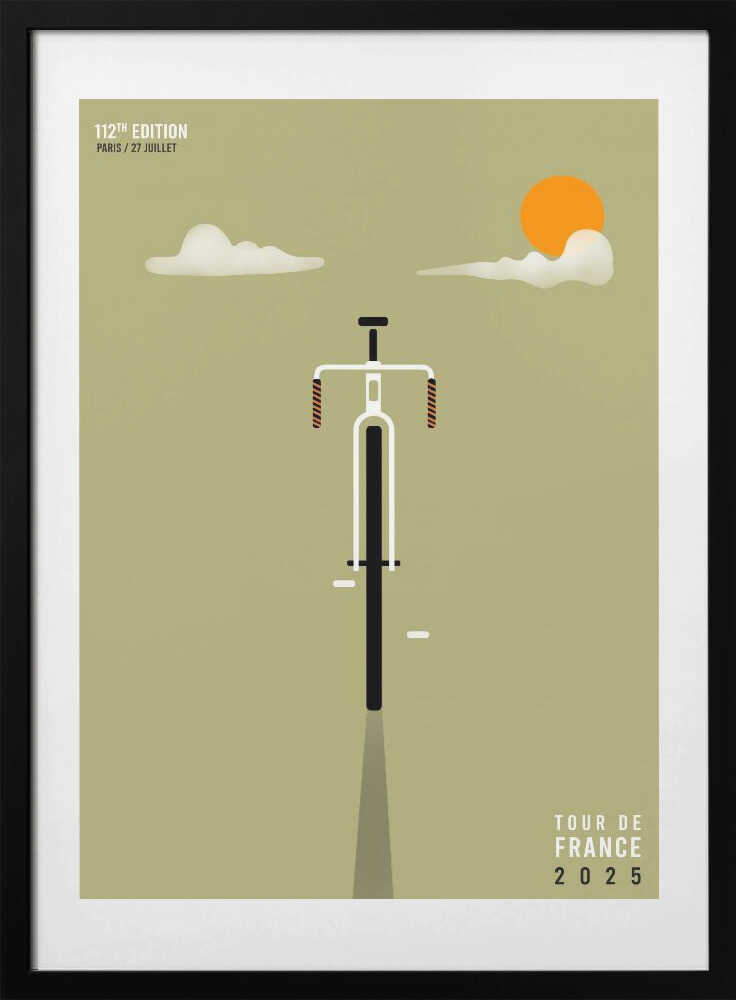 Minimalist Bike Ride, arte de Neetesh Kumar con marco