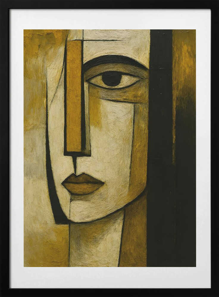 Abstract Golden Portrait, arte de HUGO con marco