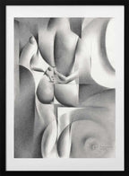 Elegant Geometric Nude, arte de Corné Akkers con marco