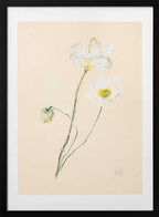 Delicate White Poppies, arte de Mette Rix con marco