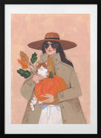 Woman in autumn in warm earth tones, arte de Caroline Bonne Müller con marco