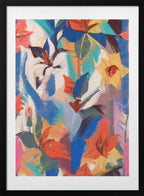 Vibrant Abstract Flowers, arte de Uma Gokhale con marco