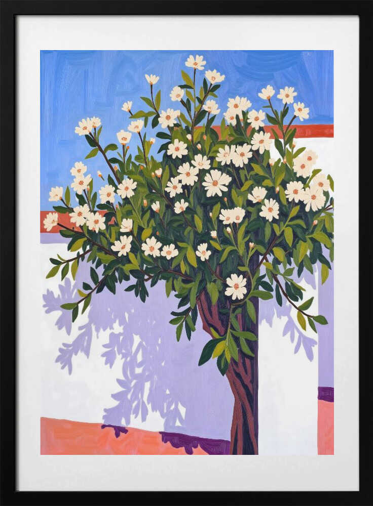 Sunny Daisy Bush, arte de Uma Gokhale con marco