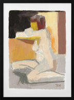 Abstract Seated Nude, arte de Tore Bahnson con marco