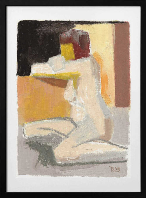 Abstract Seated Nude, arte de Tore Bahnson con marco