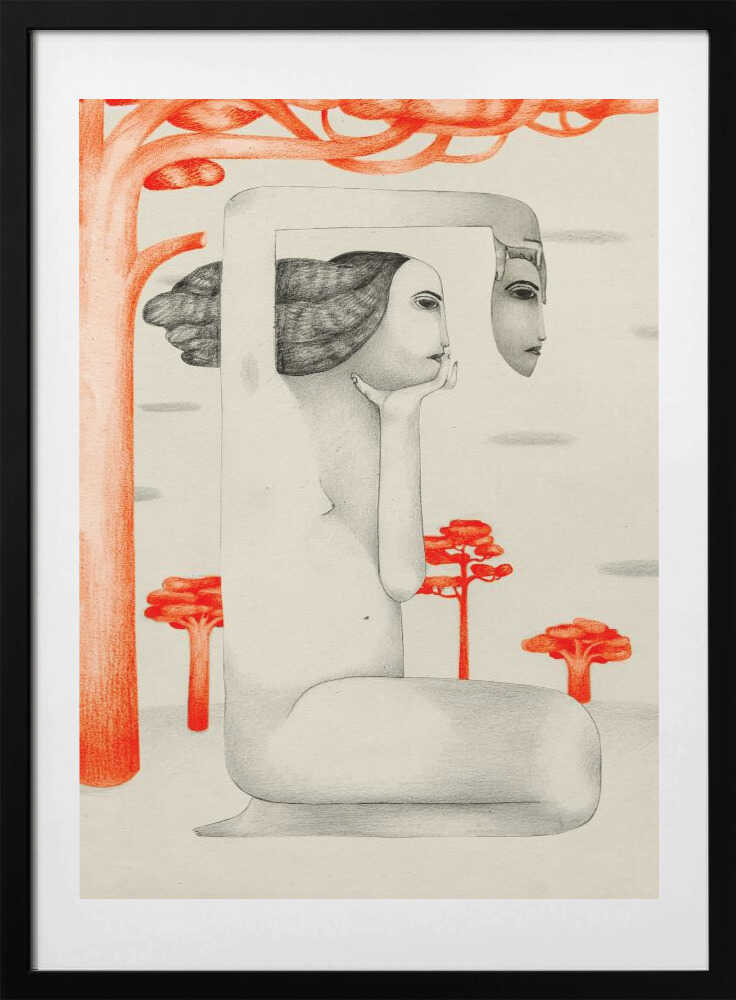 Surreal Contemplative Woman, arte de Luca di Napoli con marco
