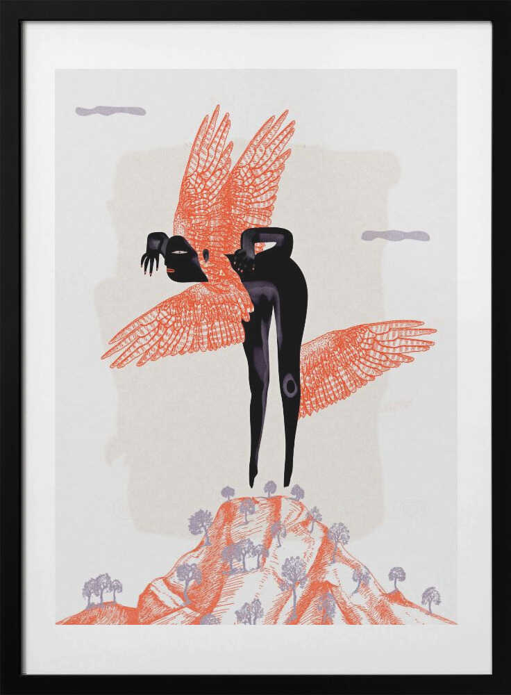 Mystical Winged Figure, arte de Luca di Napoli con marco