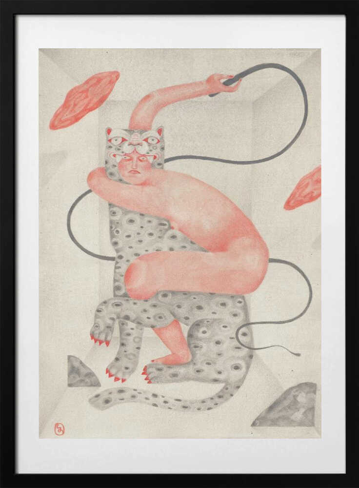 Surreal Feline Embrace, arte de Luca di Napoli con marco
