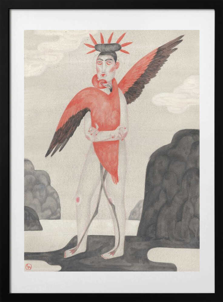 Flamingo Dream Figure, arte de Luca di Napoli con marco