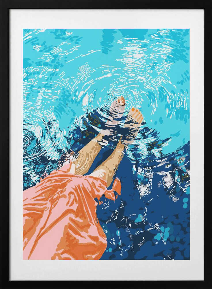 Summer Pool Relax, arte de Uma Gokhale con marco