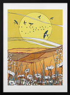 Golden Hour Swallows, arte de Nicholas con marco