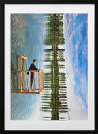 Man And Mirrored Sky, arte de Christophe Kiciak con marco