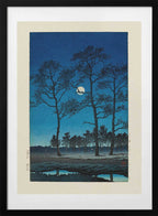Winter Moon At Toyamagahara (1931), arte de Kawase Hasui con marco