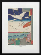 Yuigahama (1863), arte de Tsukioka Yoshitoshi con marco