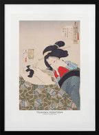 An Urban Widow of the Kansei Period (1789 1800), arte de Tsukioka Yoshitoshi con marco