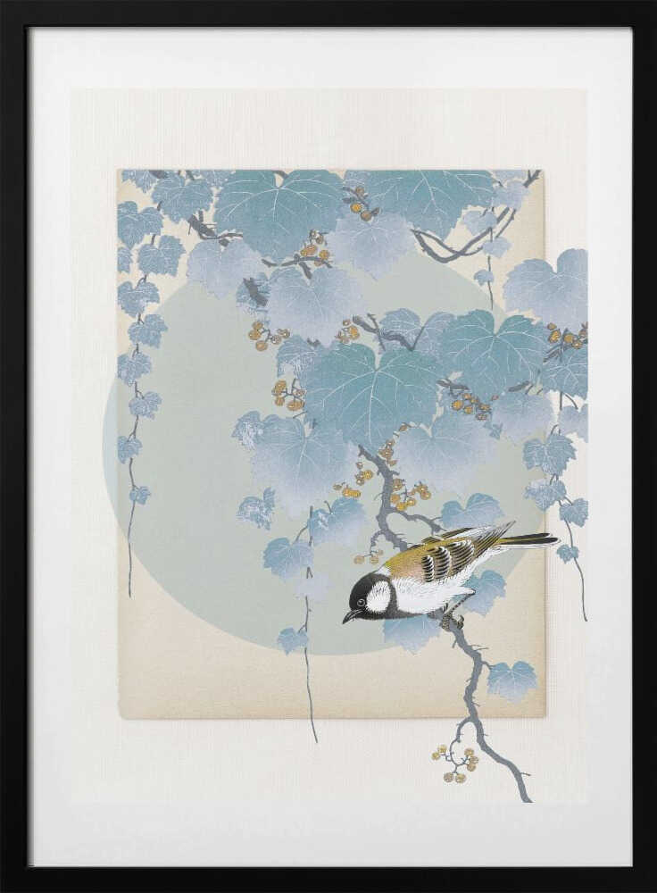 Delicate Bird And Foliage, arte de Marja van den Hurk con marco