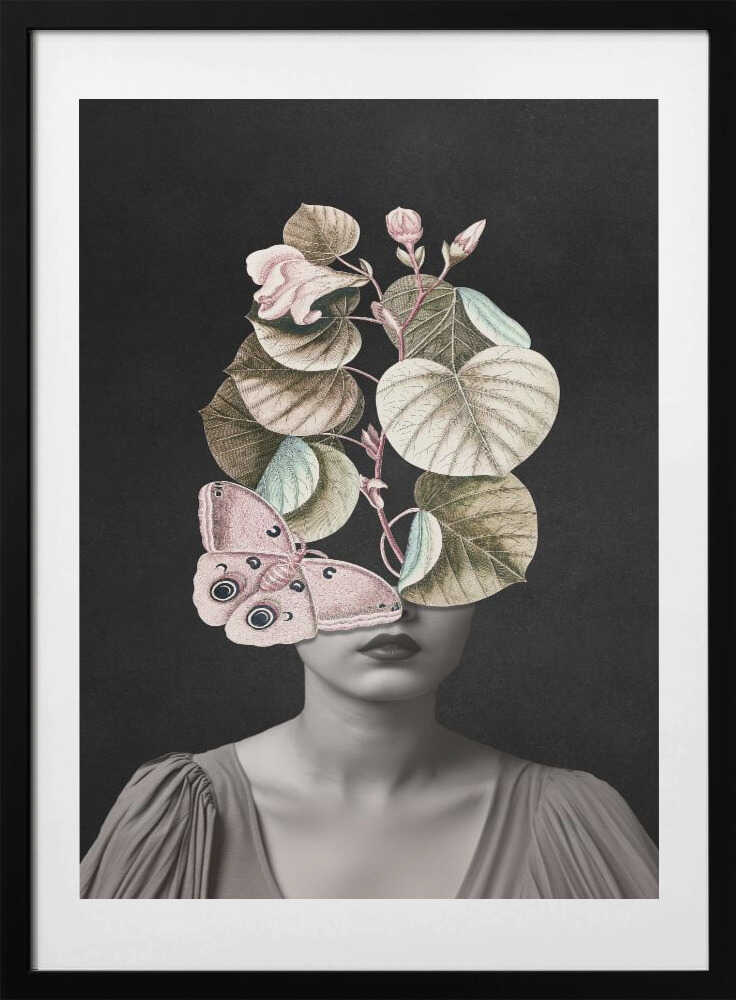 Elegant Butterfly Botanicals, arte de Marja van den Hurk con marco