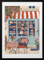 Bakery Cat Cafe, arte de Caroline Bonne Müller con marco