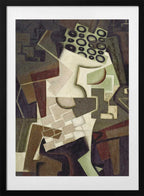 Fruit Dish On a Checkered Tablecloth (1917), arte de Juan Gris con marco