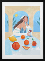 Girl with Peaches, arte de Petra Lizde con marco