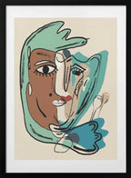Modern Abstract Face, arte de GIovanna Gil Alves con marco