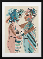 Abstract Women Embrace, arte de GIovanna Gil Alves con marco