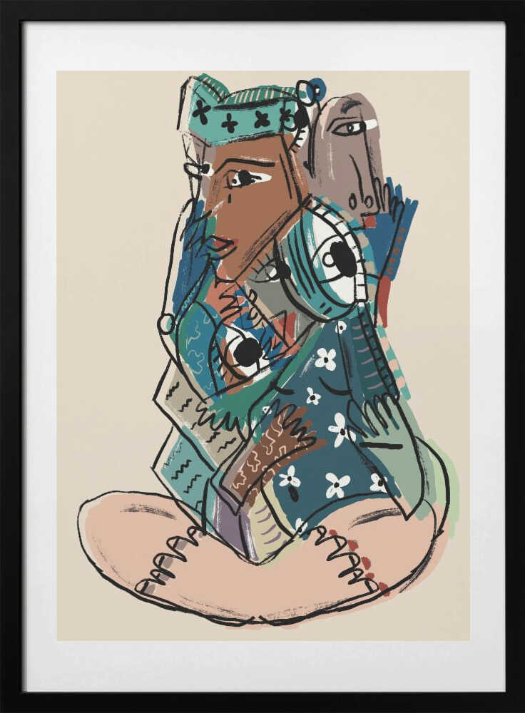 Abstract Reading Figure, arte de GIovanna Gil Alves con marco