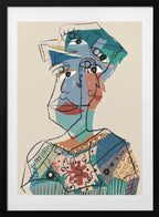 Abstract Cubist Portrait, arte de GIovanna Gil Alves con marco