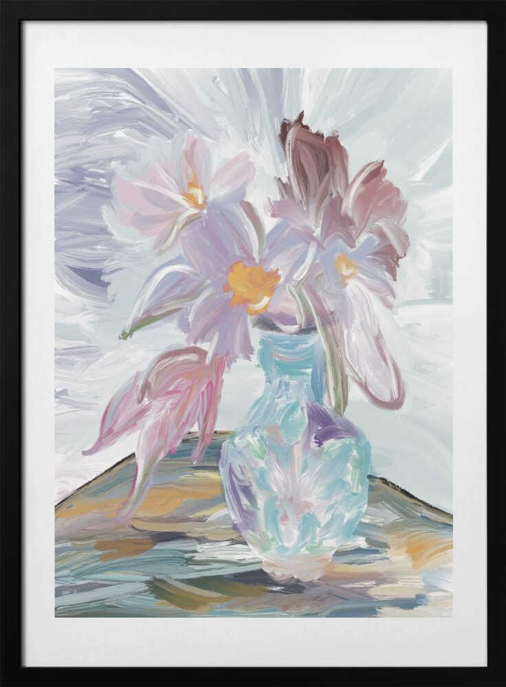 Abstract Floral Still Life, arte de GIovanna Gil Alves con marco