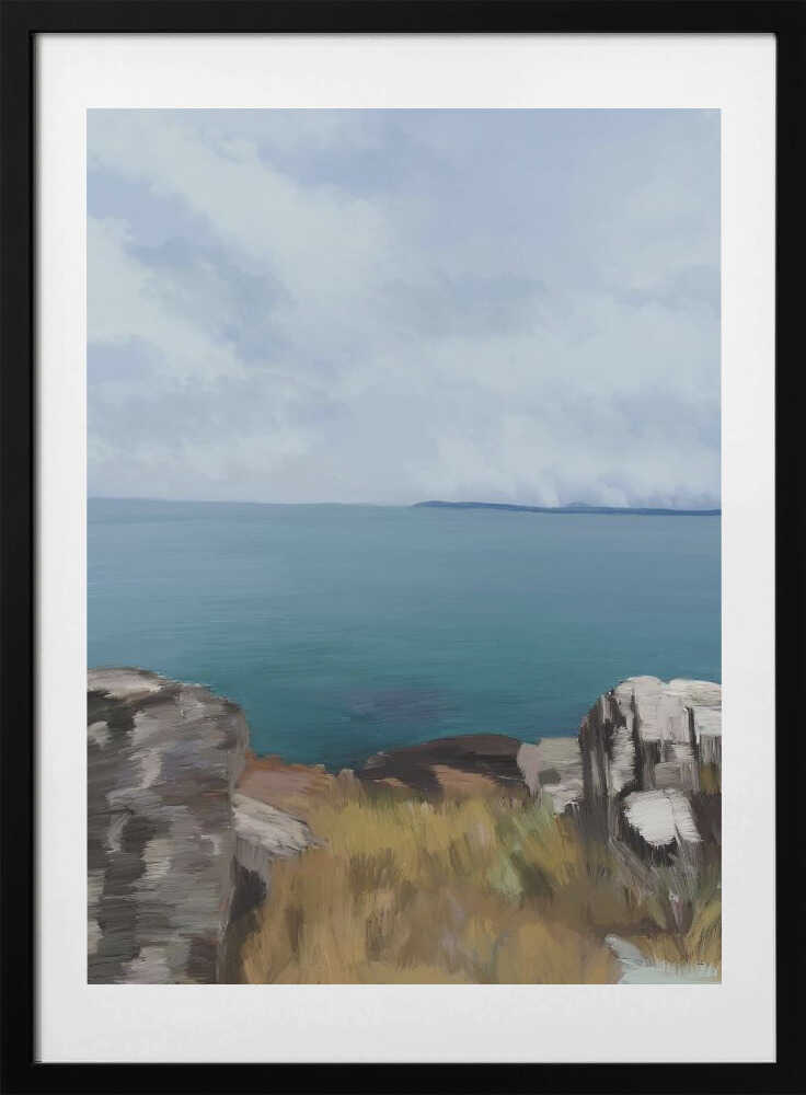 Clifftop Ocean View, arte de GIovanna Gil Alves con marco