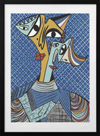 Abstract Cubist Faces, arte de GIovanna Gil Alves con marco