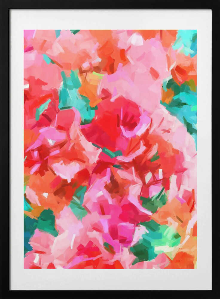Vibrant Abstract Strokes, arte de Uma Gokhale con marco