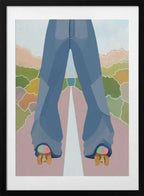 Retro Roller Skate Journey, arte de Essa Van Reis con marco