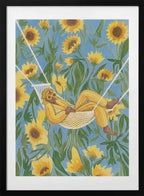 Relaxing Among Sunflowers, arte de Essa Van Reis con marco