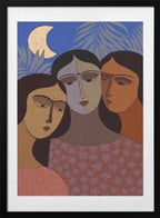 Three Women Under Moon, arte de Treechild con marco